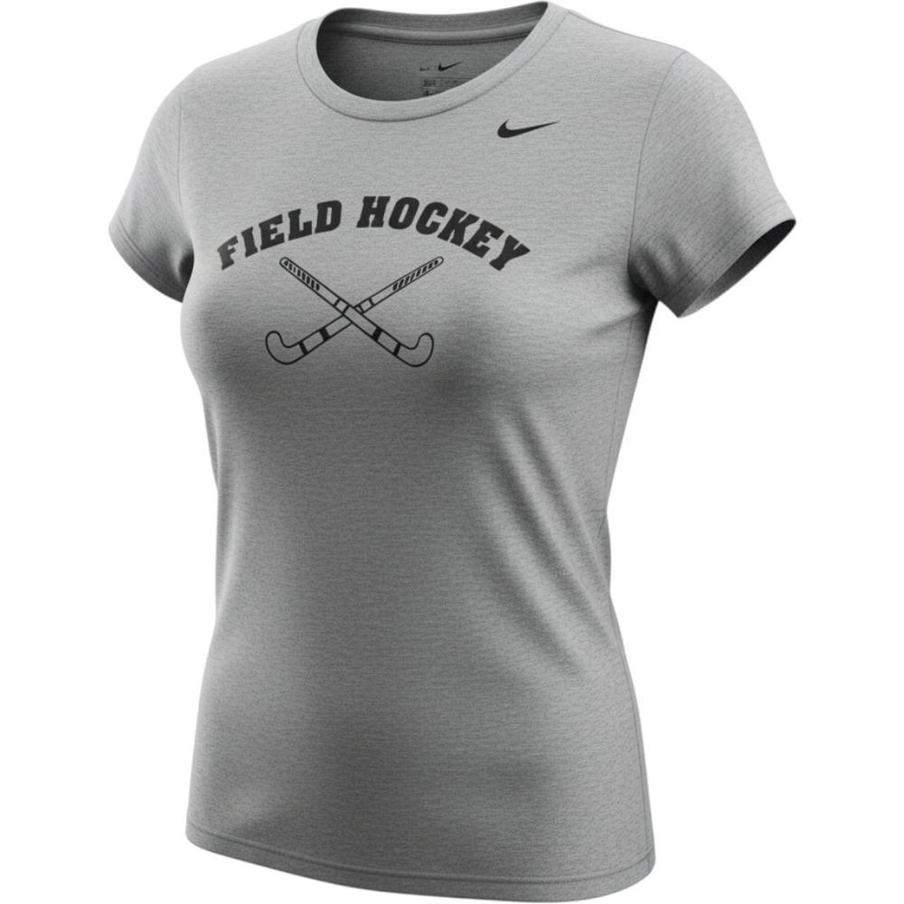 Nike Dri-FIT Womens Small Gray Heathered Field Hockey Graphic Training Tee